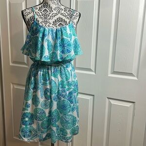 Lilly Pulitzer Target Bright Bold Seashell Dress Spaghetti Strap S